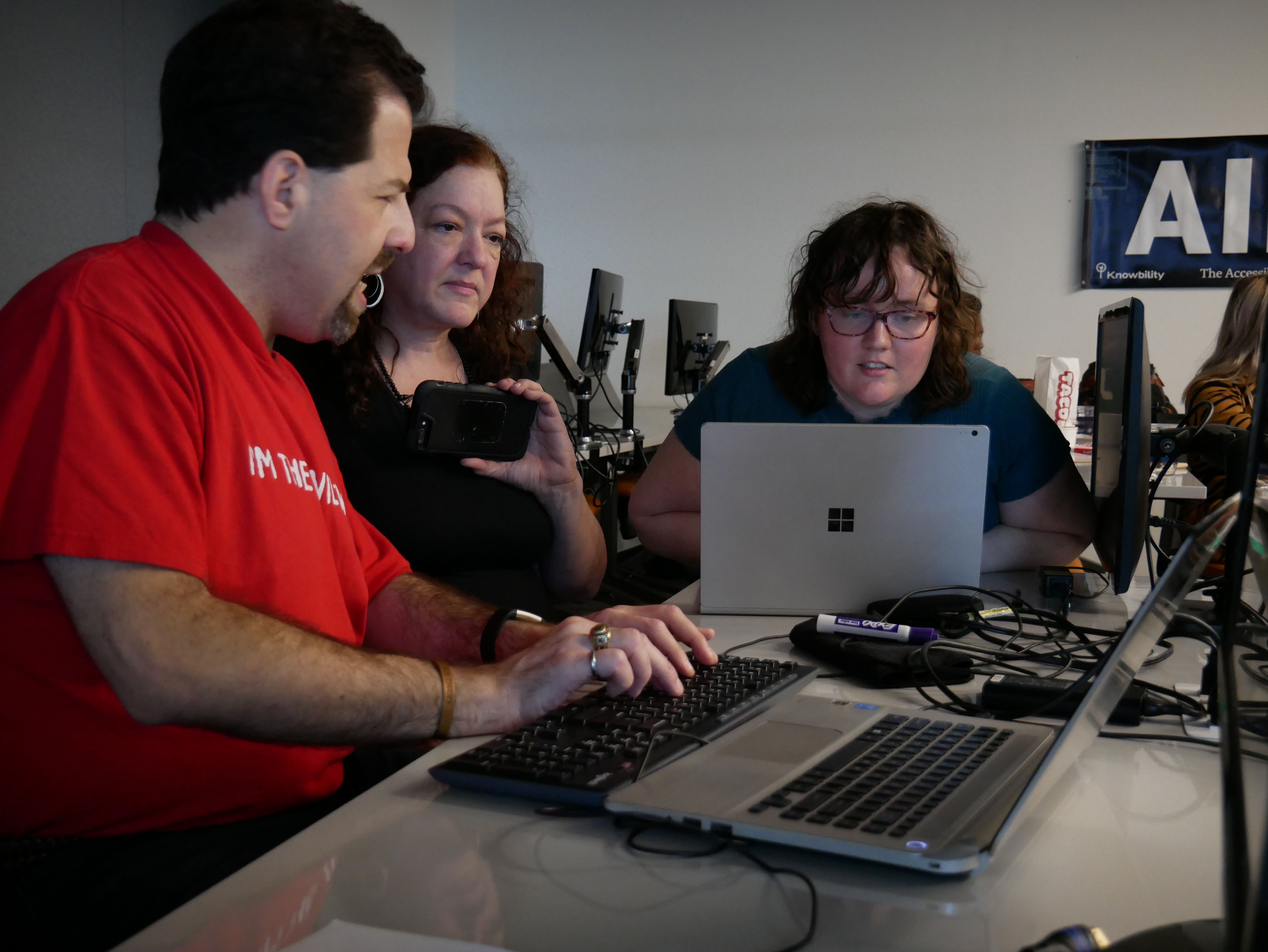 People testing site development as a part of the Accessibility Internet Rally