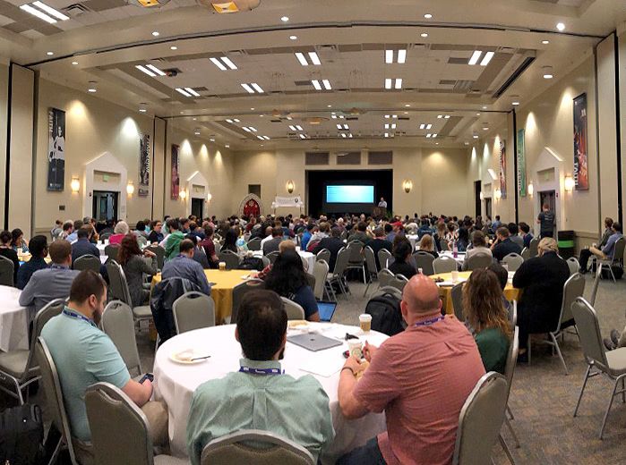 A packed room for an AccessU Keynote presentation