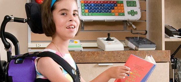 Girl Using Assistive Technology